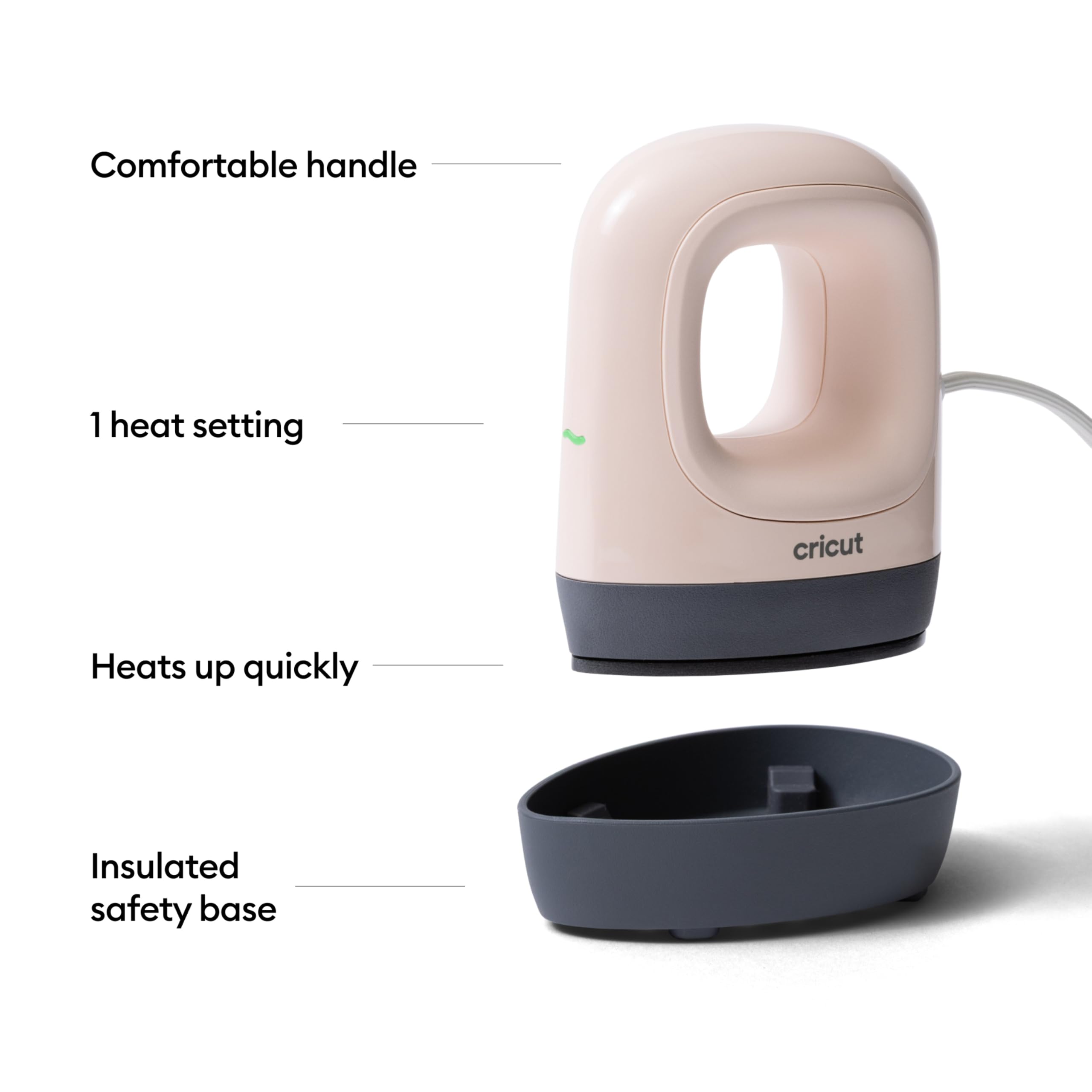 Cricut EasyPress Mini precision tip close-up for accurate heat application in small areas