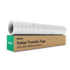 Cricut value transfer tape front view showing full roll and packaging benefit