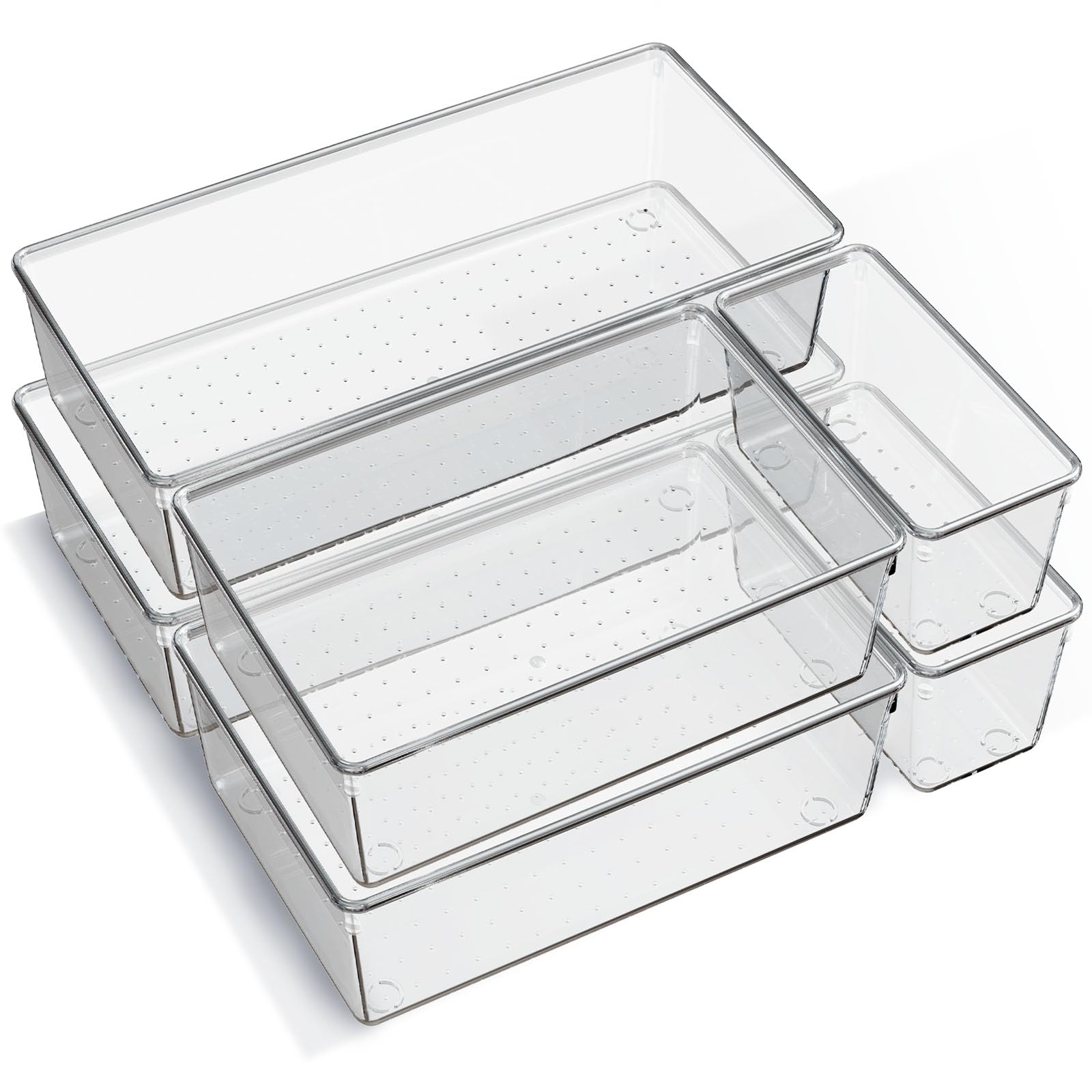 Criusia clear trays front packaging showing full 6-pack and sizes for easy selection