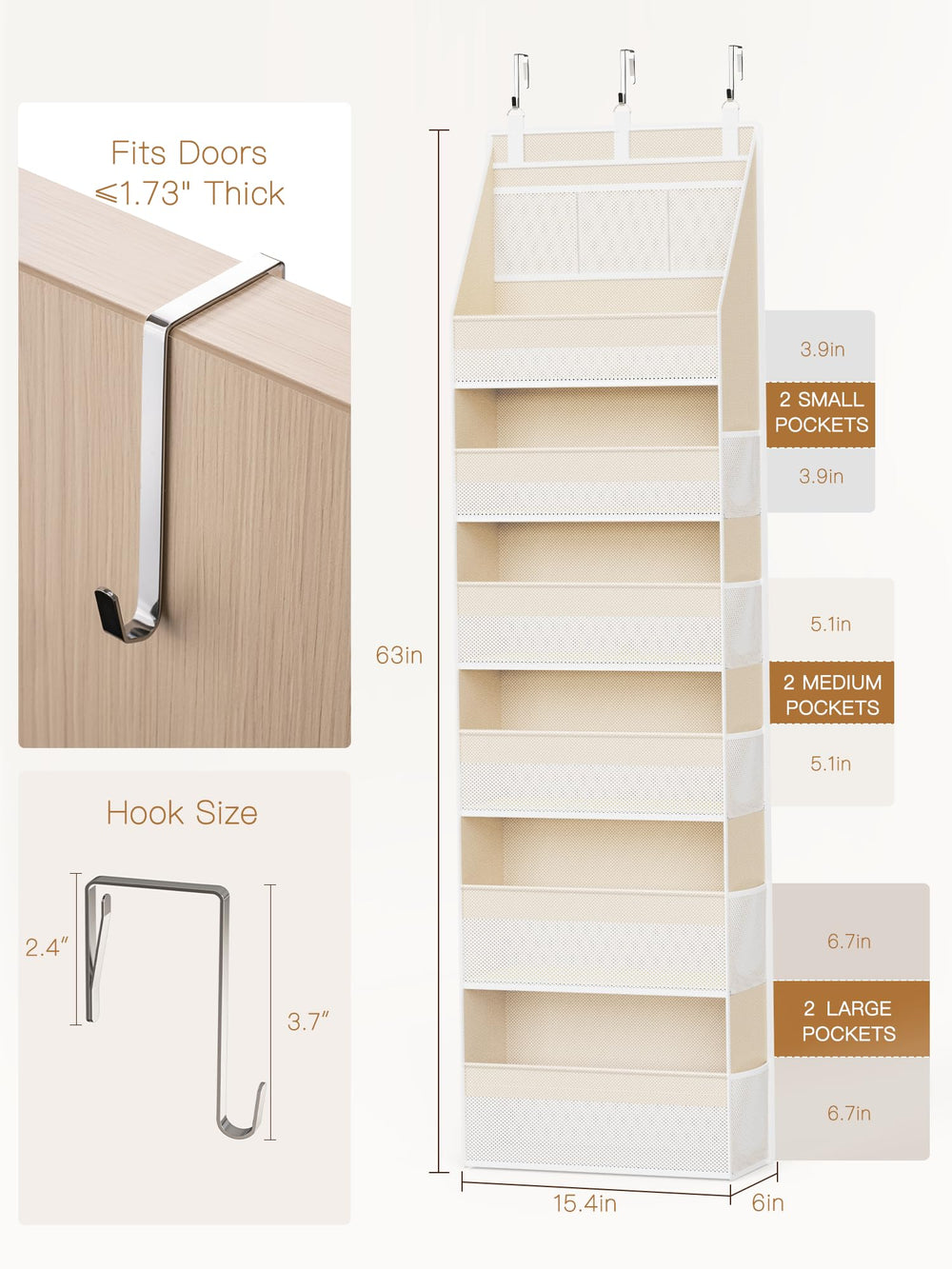 Criusia close-up of shelf fabric and rods for long-lasting support
