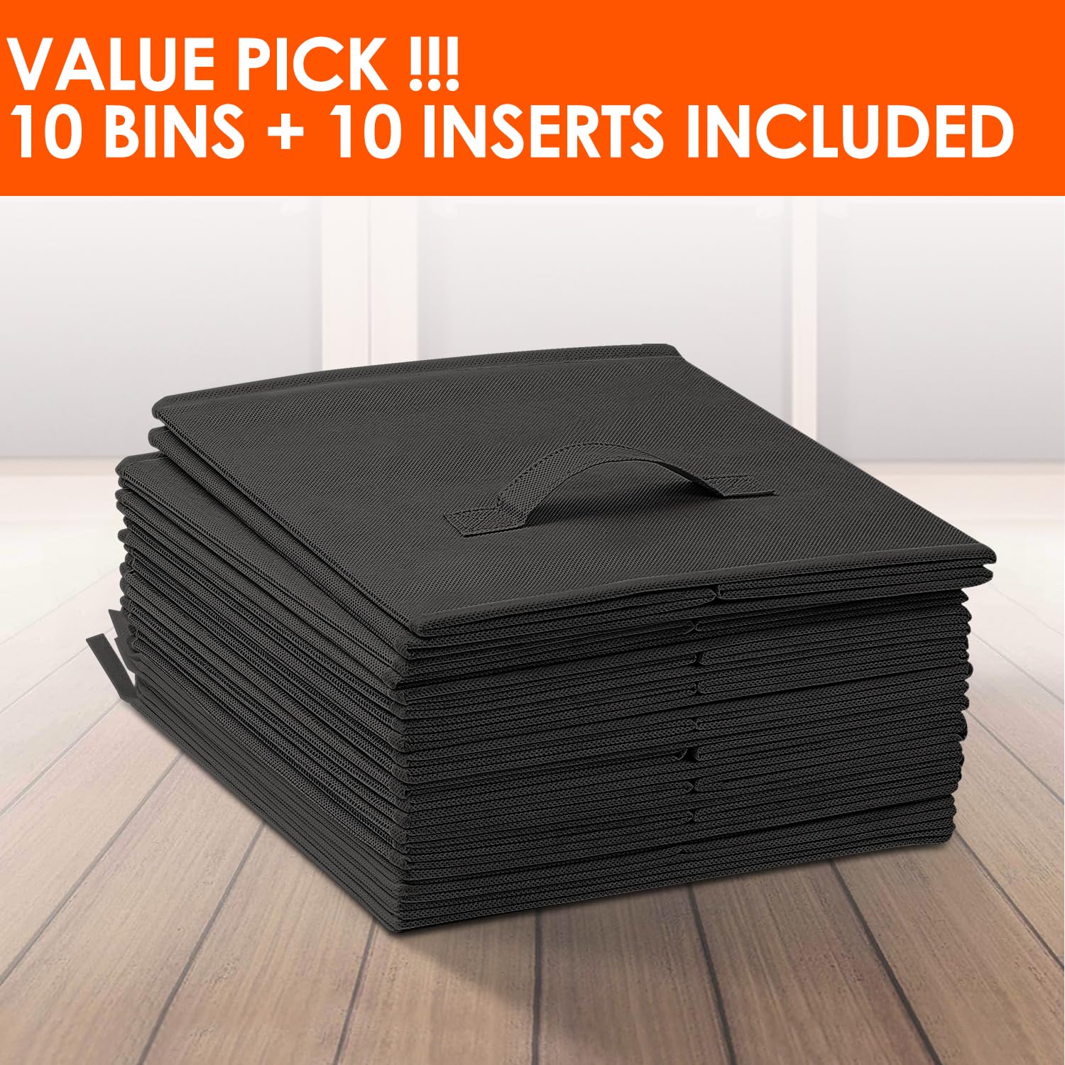 Criusia bin beside a ruler showing 10.75x10.75x11 inch dimensions for accurate size reference