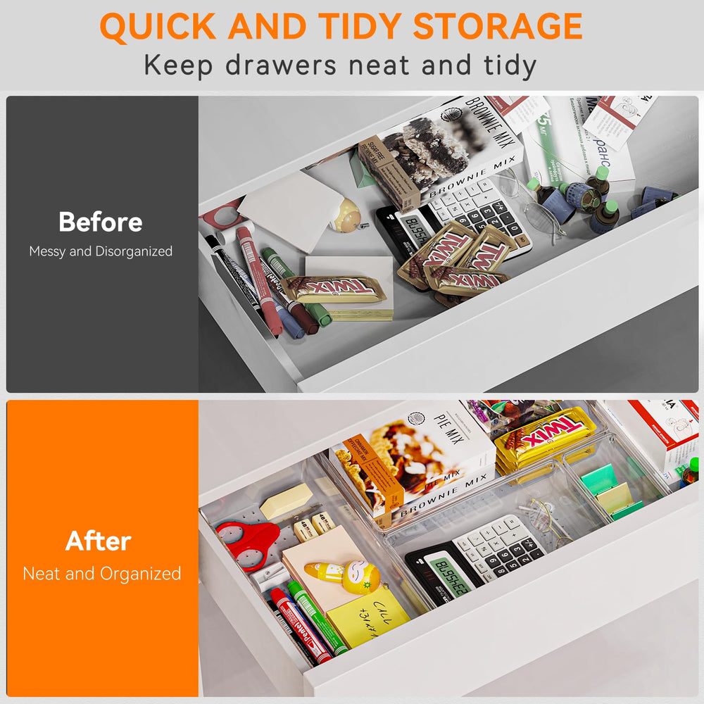 Criusia trays arranged in kitchen drawer holding utensils for fast access and tidy storage