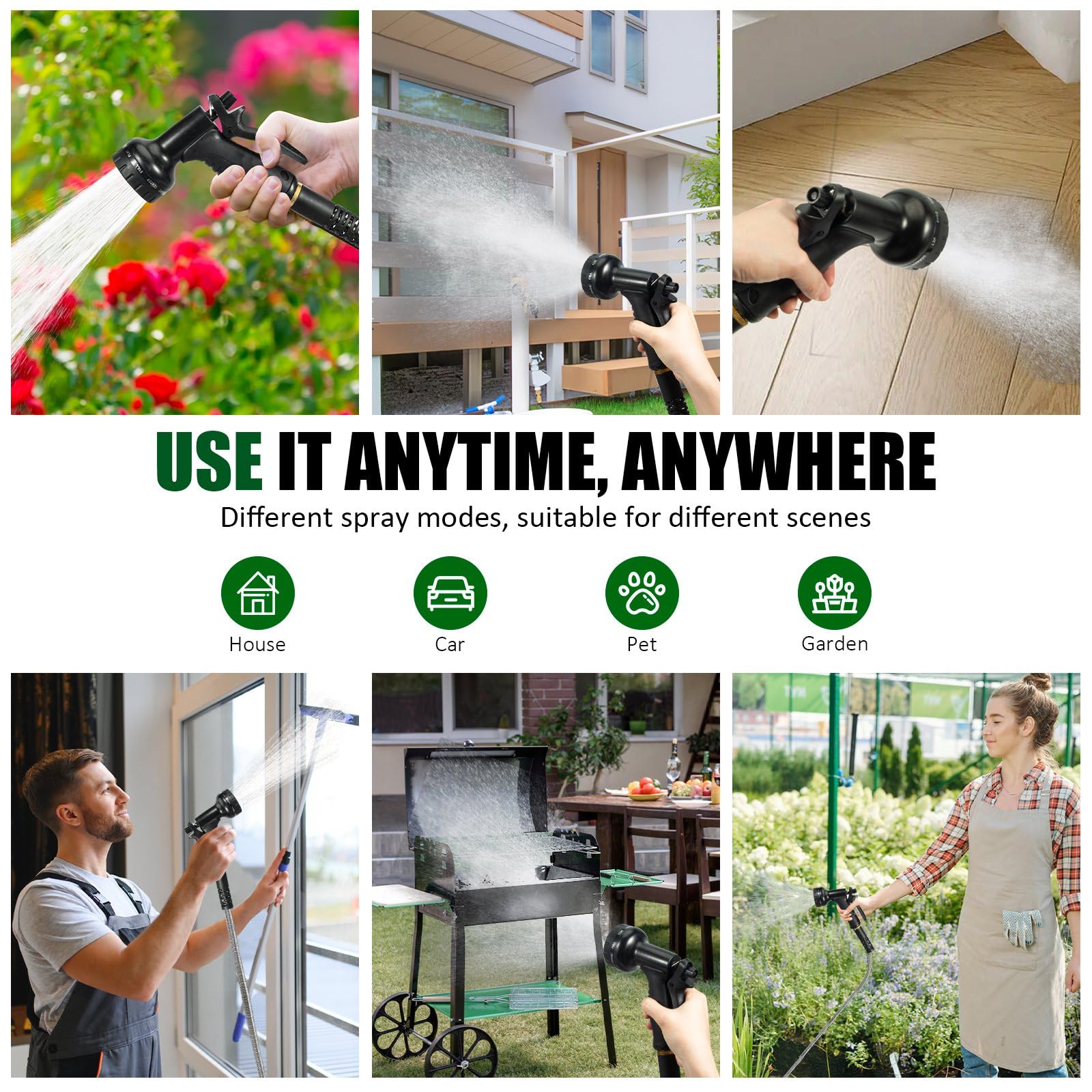 Crixny hose neatly coiled on fence hook for compact, space-saving storage
