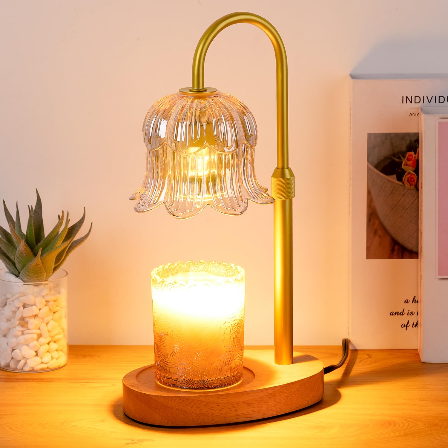 CRMILL front view flower lamp showing elegant décor and ambient glow benefit