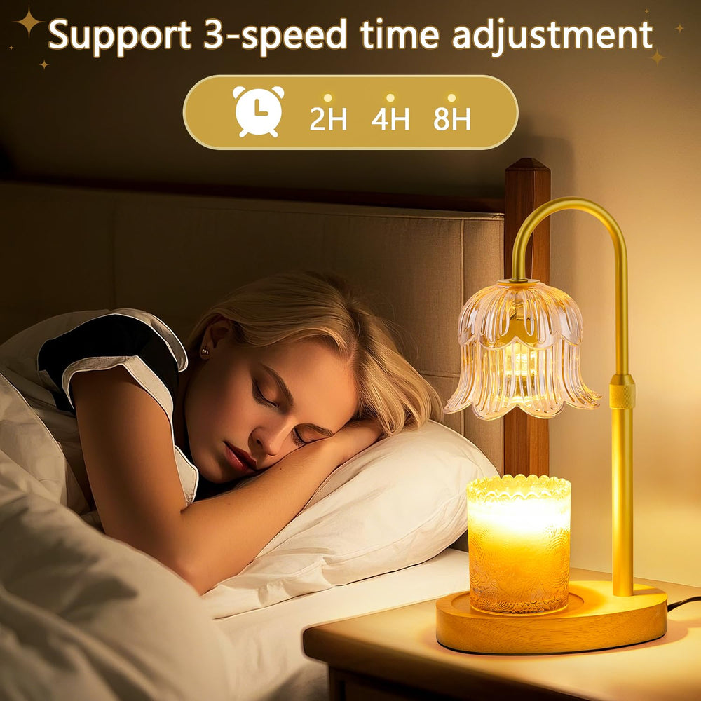 CRMILL in-use on bedside table creating cozy scent and soft lighting benefit