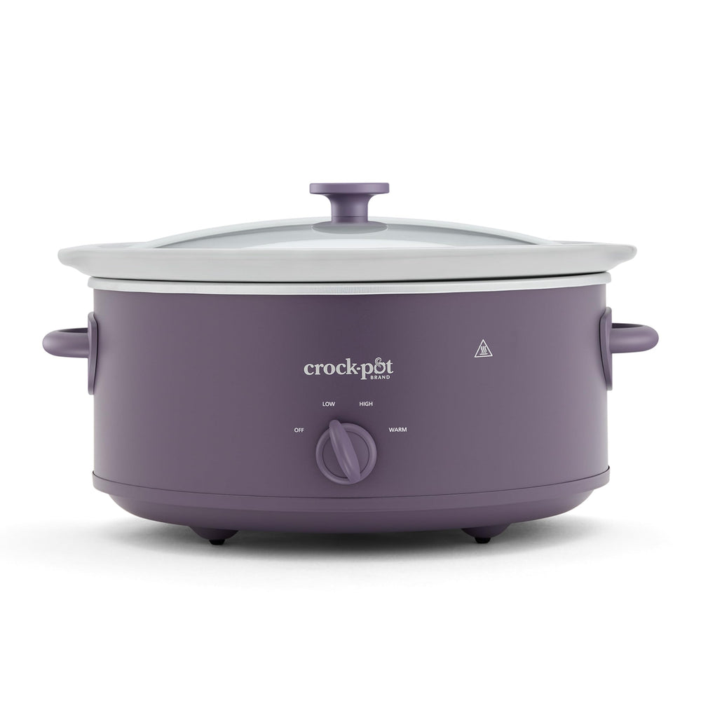 Crock-Pot front view showing Purple Potato finish and modern-vintage look, enhances kitchen style