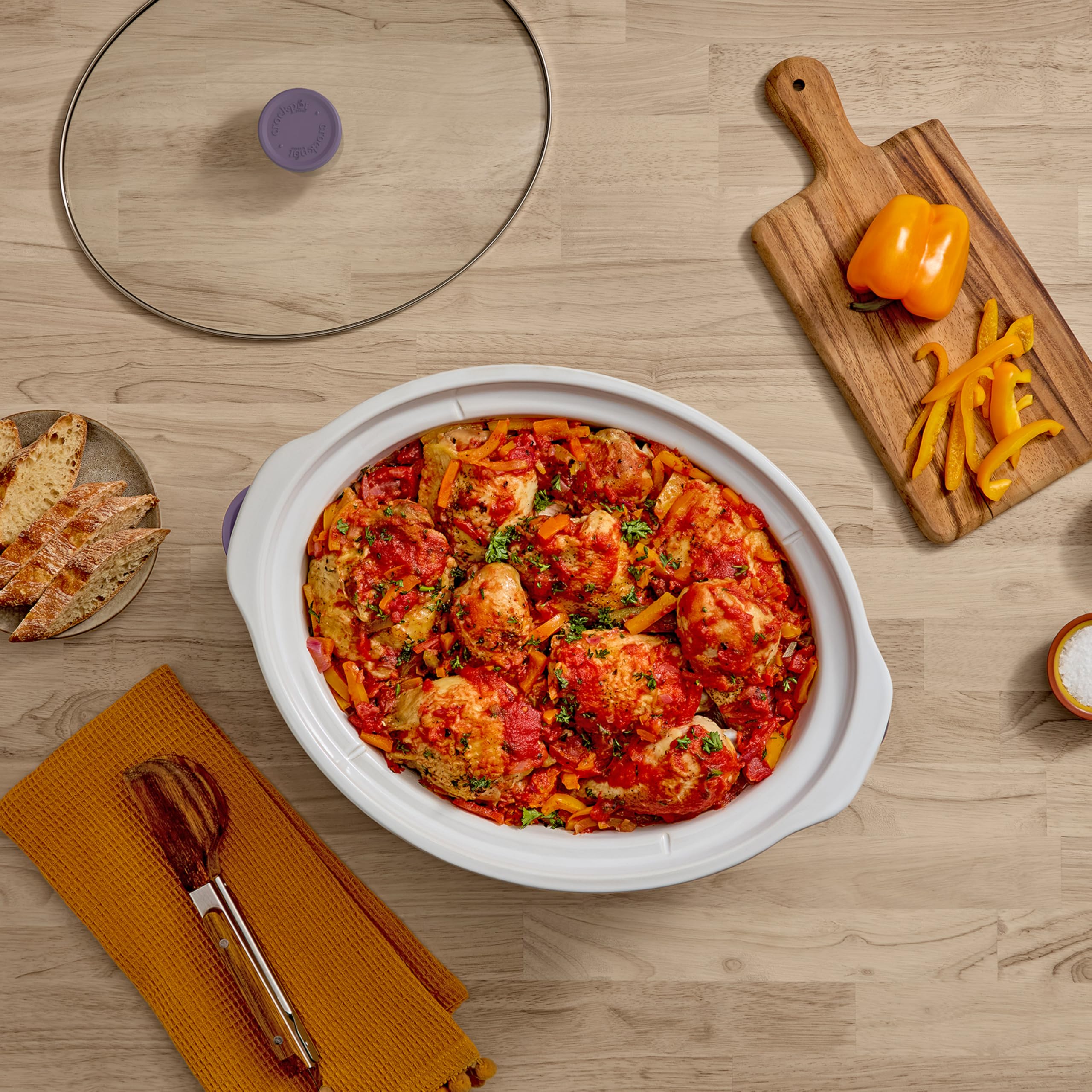 Crock-Pot serving at table lifestyle shot showing easy entertaining and crowd feeding