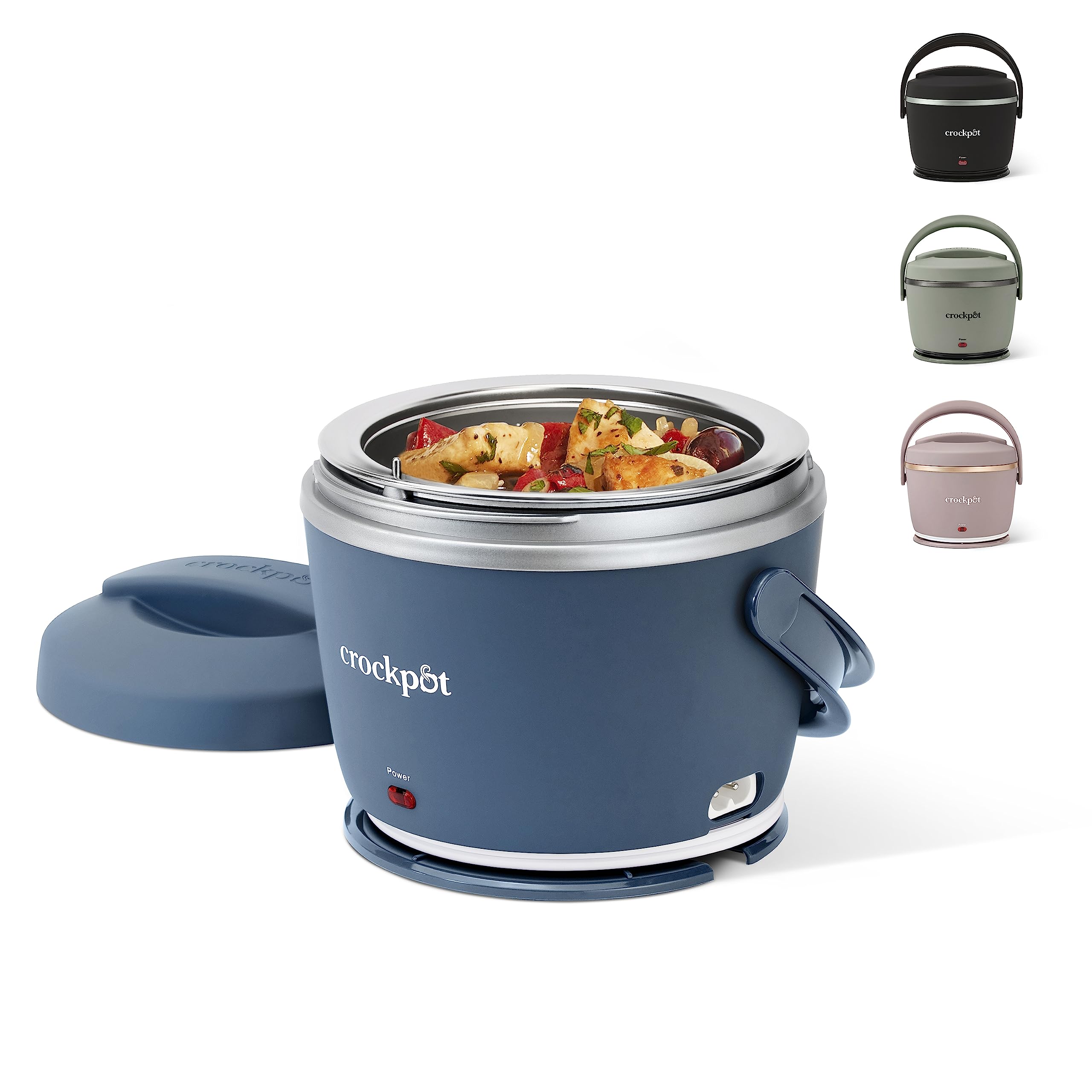Crock-Pot front view faded blue lunch box showing compact everyday convenience