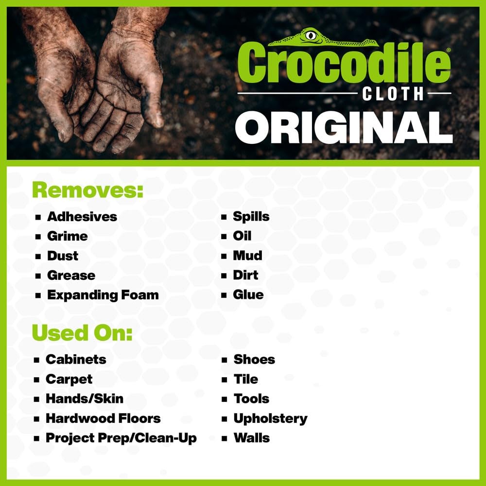 Crocodile Cloth wipe beside ruler showing 15x10 inch size for broader coverage