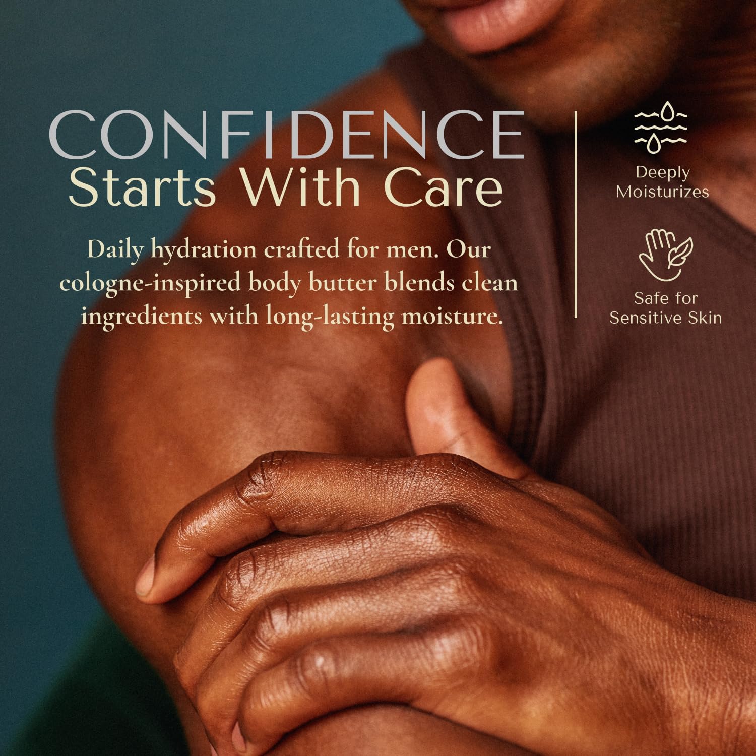 Crowned Skin applied to forearm demonstrating fast absorption and smooth finish