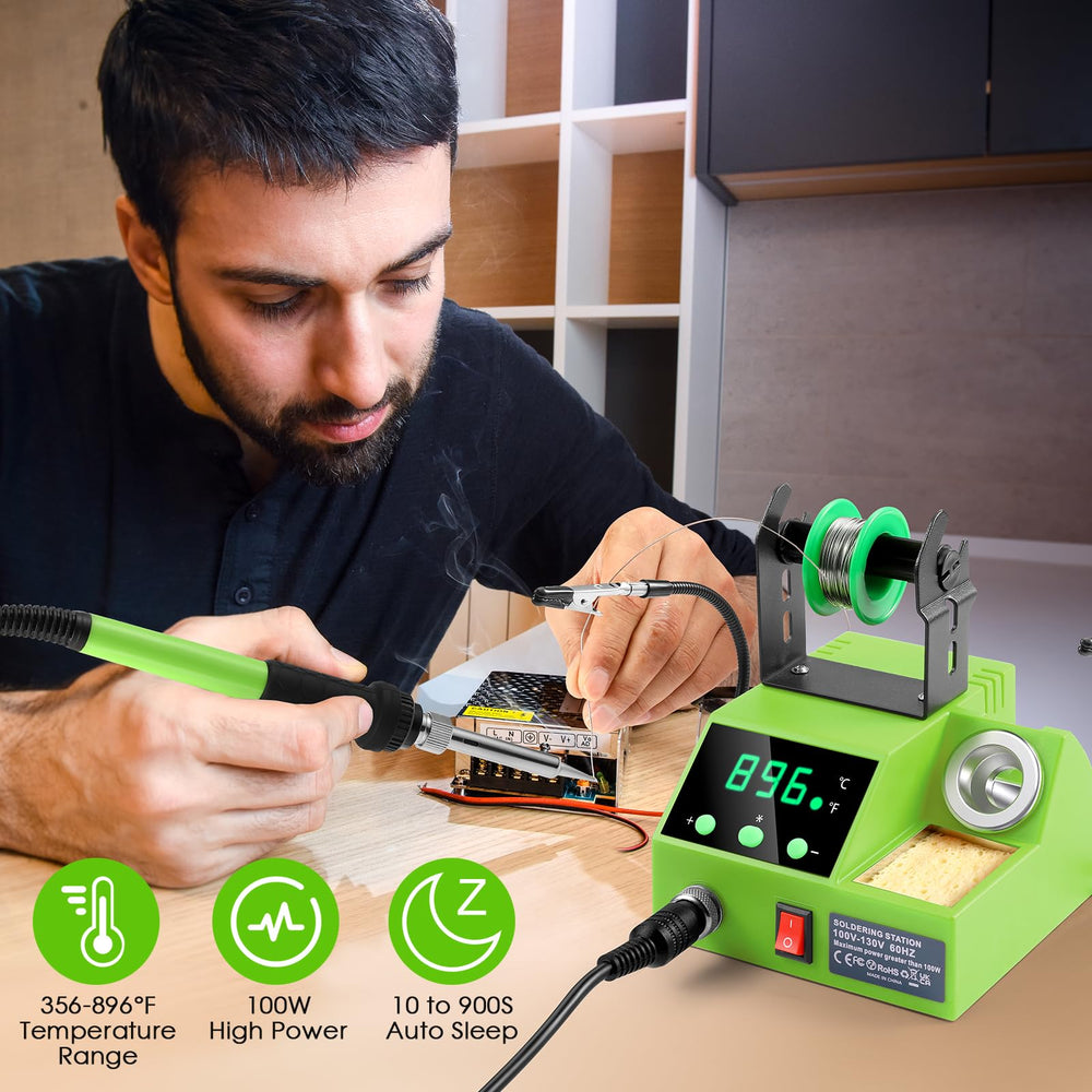 Crtsweker soldering iron handle close-up with silicone sheath for comfortable, safe grip