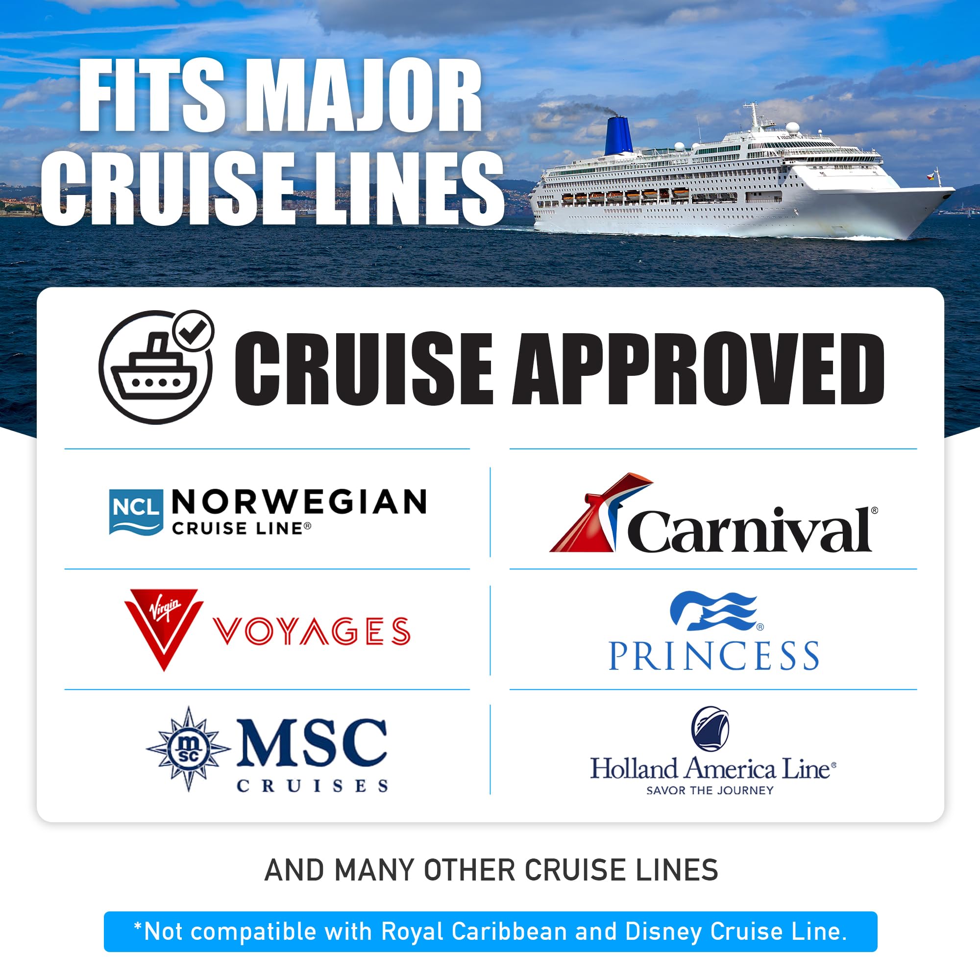 Cruise On held in hand to show compact size for easy travel packing