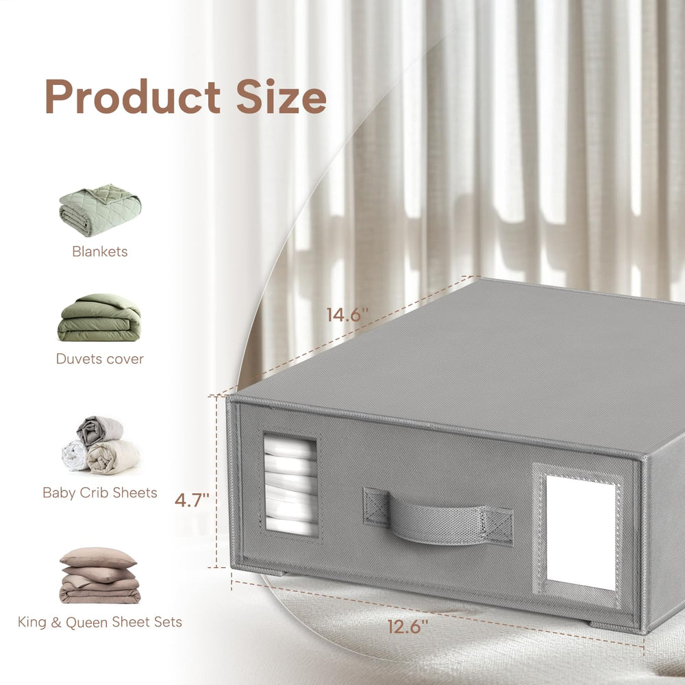 Criusia open zip-top showing folded sheets protected from dust benefit