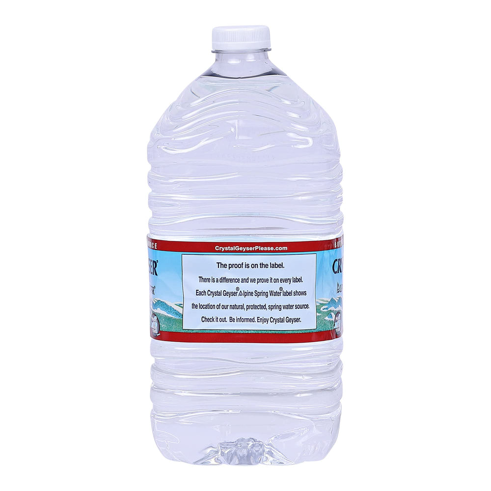 Crystal Geyser pouring water from jug into glass demonstrating quick serving convenience