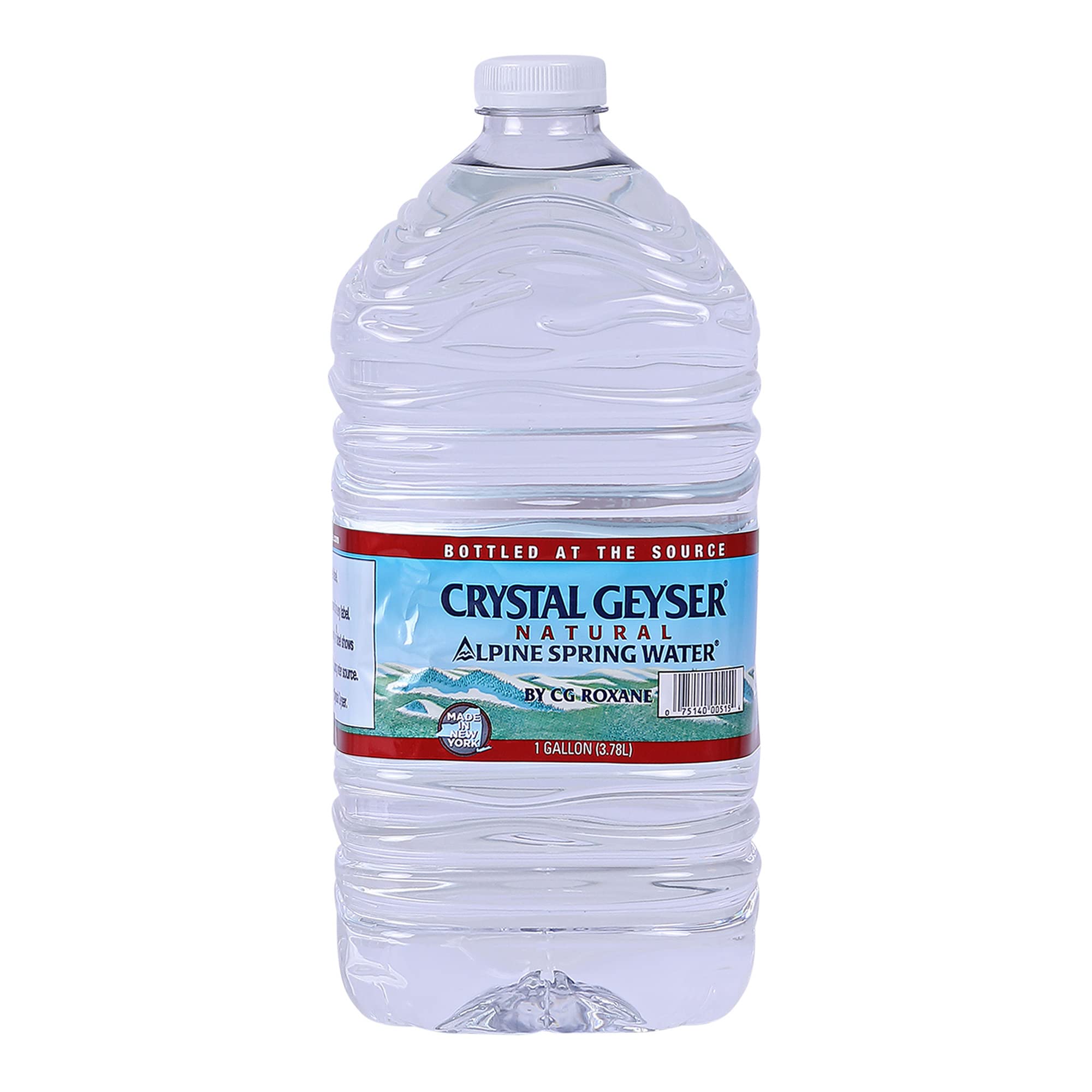Crystal Geyser close-up of a single jug cap and label highlighting easy reseal benefit