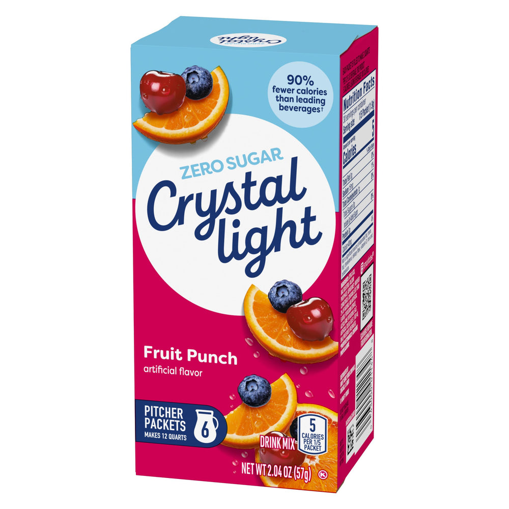Canister label detail with Crystal Light branding and product information clarity