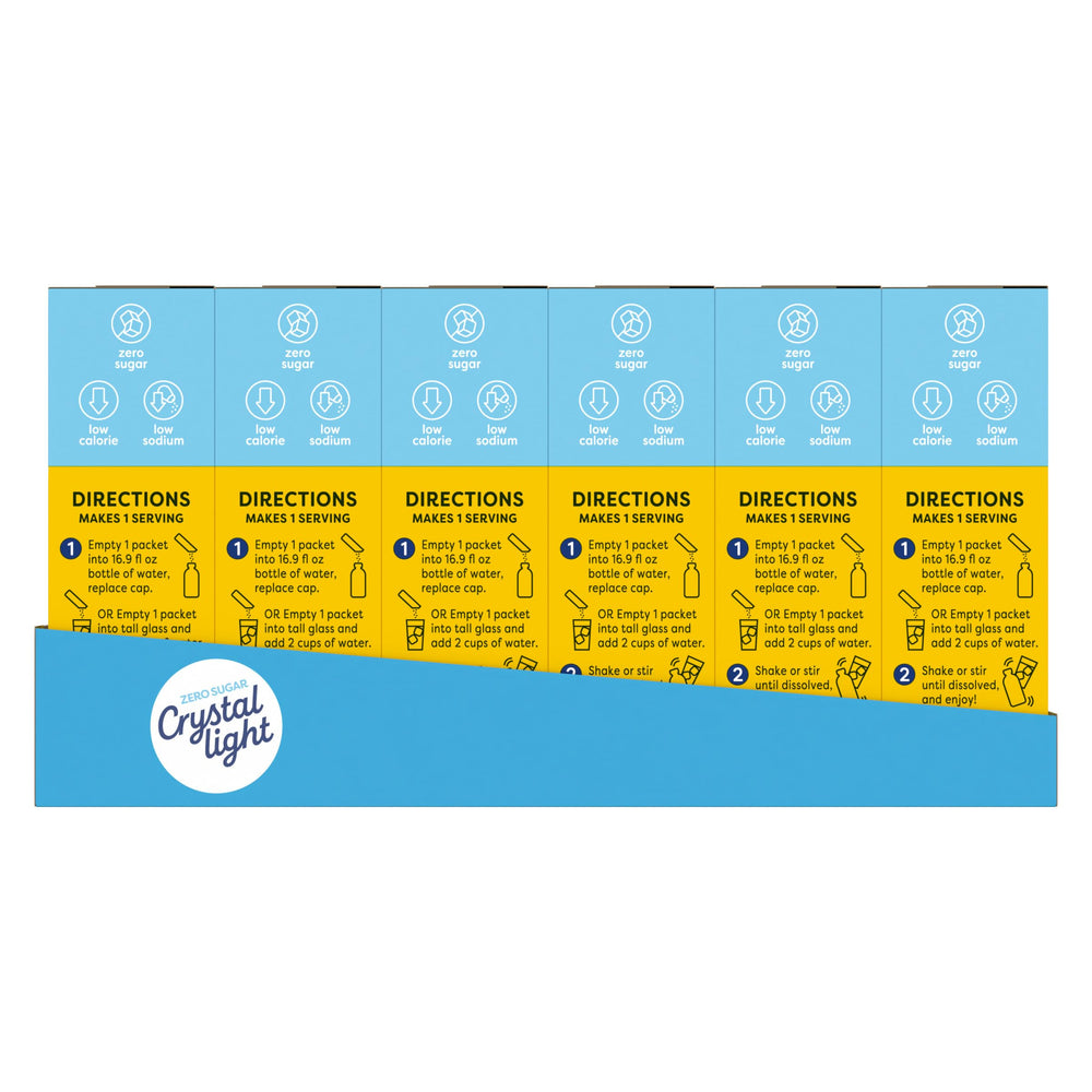Crystal Light lifestyle outdoors scene promoting flavorful low-calorie refreshment