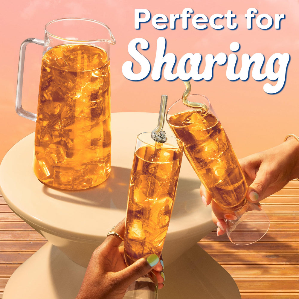 Crystal Light party serving station with pitcher and cups showing entertaining convenience benefit