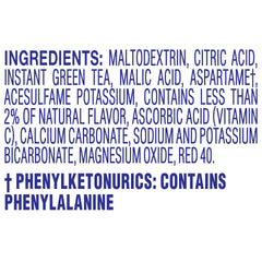 Powder texture from Crystal Light packet illustrating quick-mix convenience