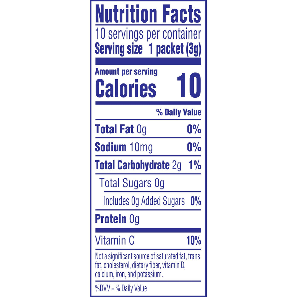 Close-up of a Crystal Light single-serve packet highlighting easy-portability