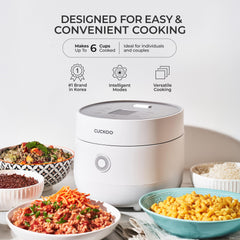 CUCKOO nonstick inner pot close-up illustrating easy release and fast cleanup