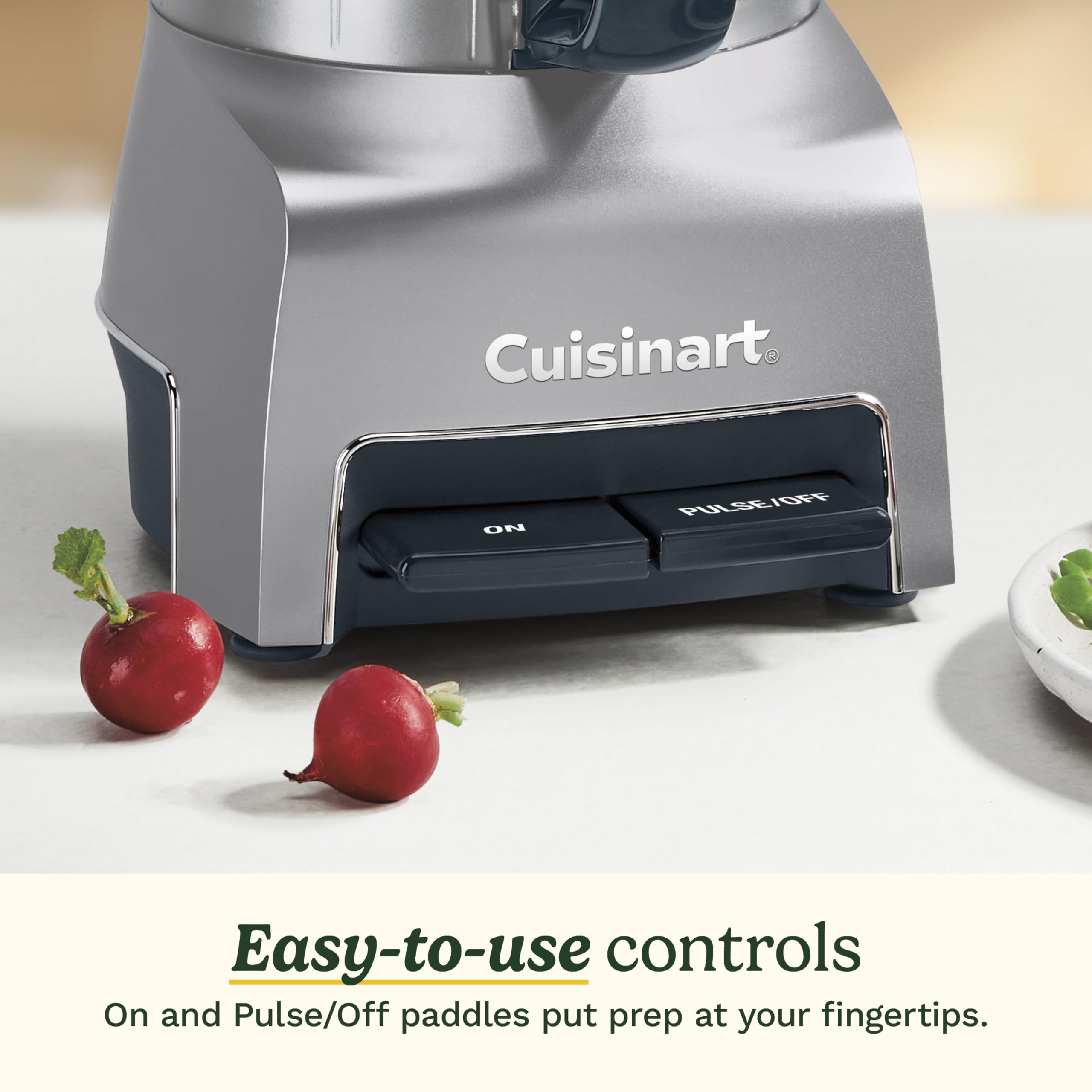 Cuisinart work bowl with removable parts nested for space-saving storage