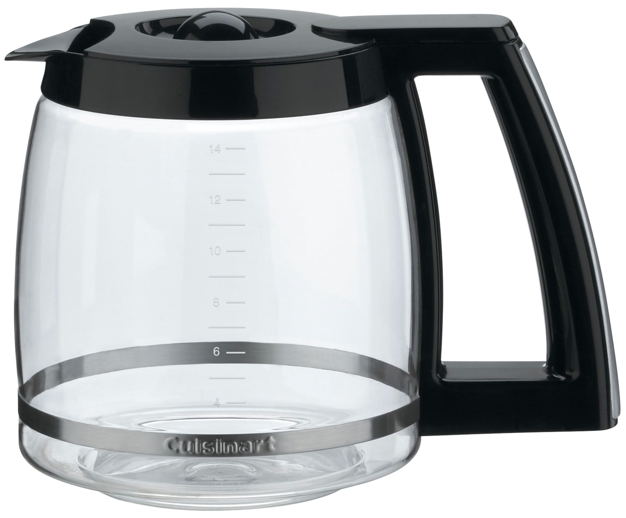 Cuisinart front view of 14-cup carafe showing clean design and easy replacement