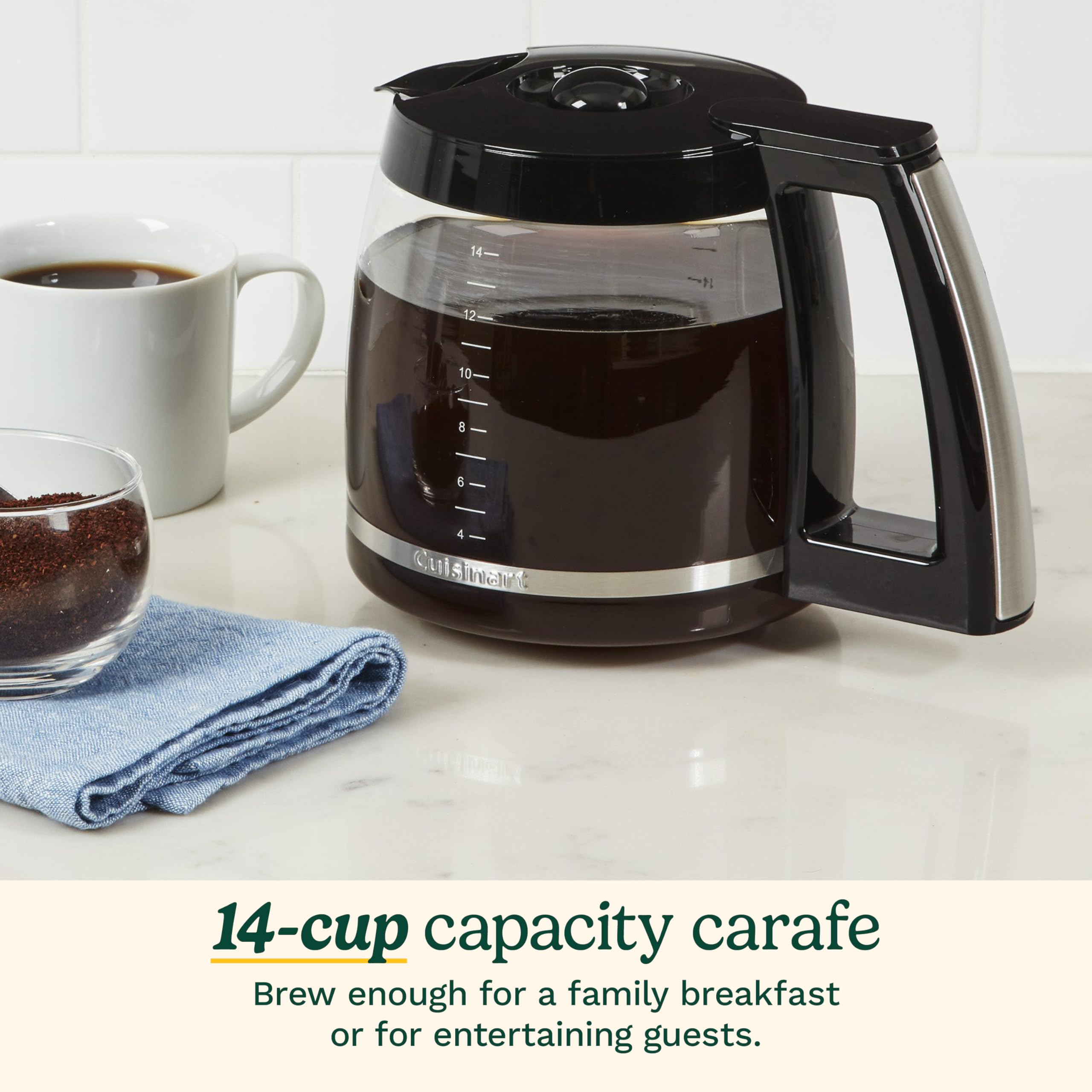 Cuisinart ergonomic black handle close-up for comfortable secure grip