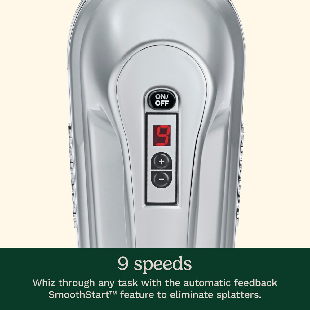 Cuisinart control panel LED speed display showing nine-speed precise control