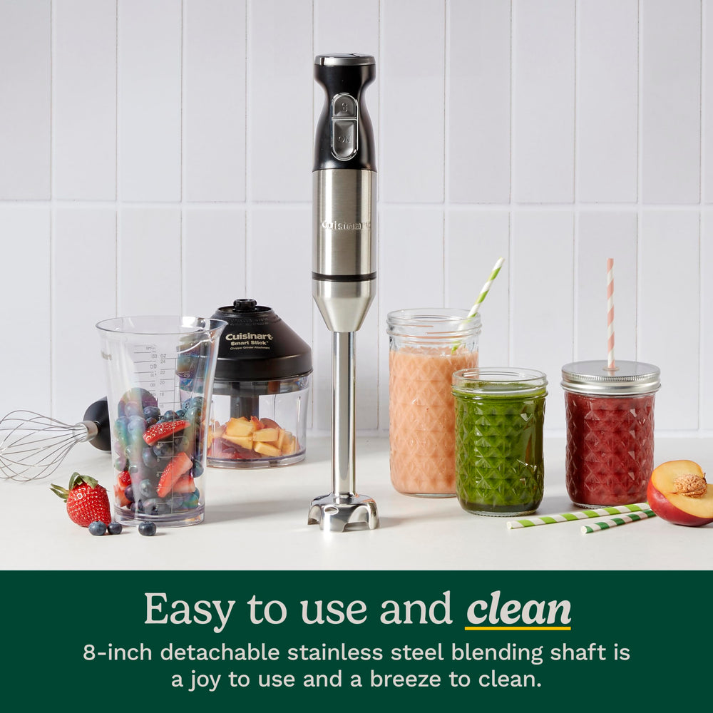 Cuisinart chopper, whisk and measuring cup attachments displayed for versatile prepping