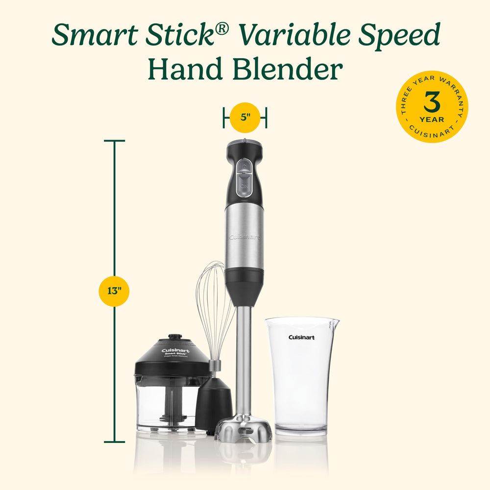 Cuisinart blender next to a measuring cup illustrating compact size and storage benefit