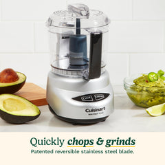 Cuisinart in use chopping fresh herbs to speed meal prep and save time