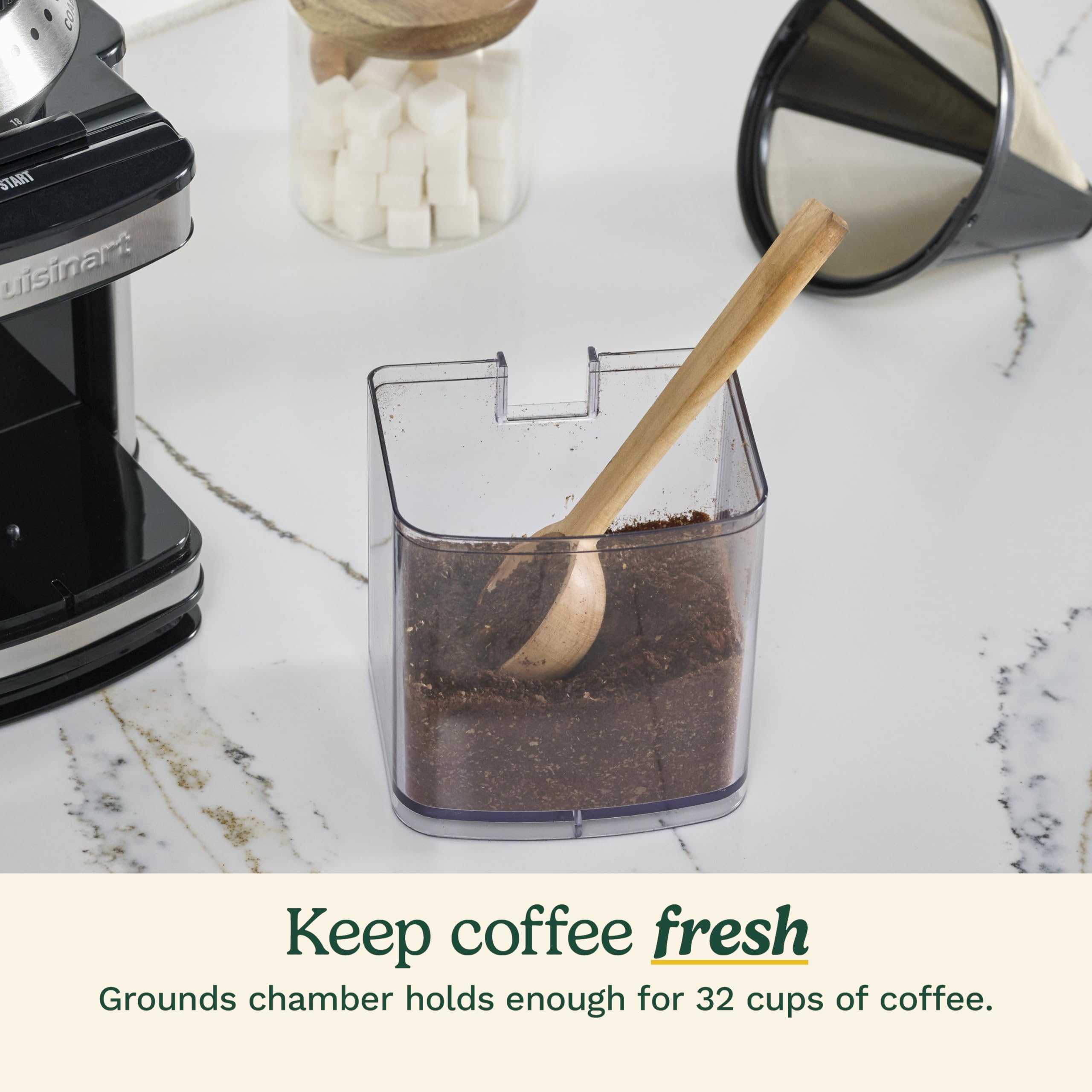 Cuisinart on kitchen counter showing compact footprint convenience