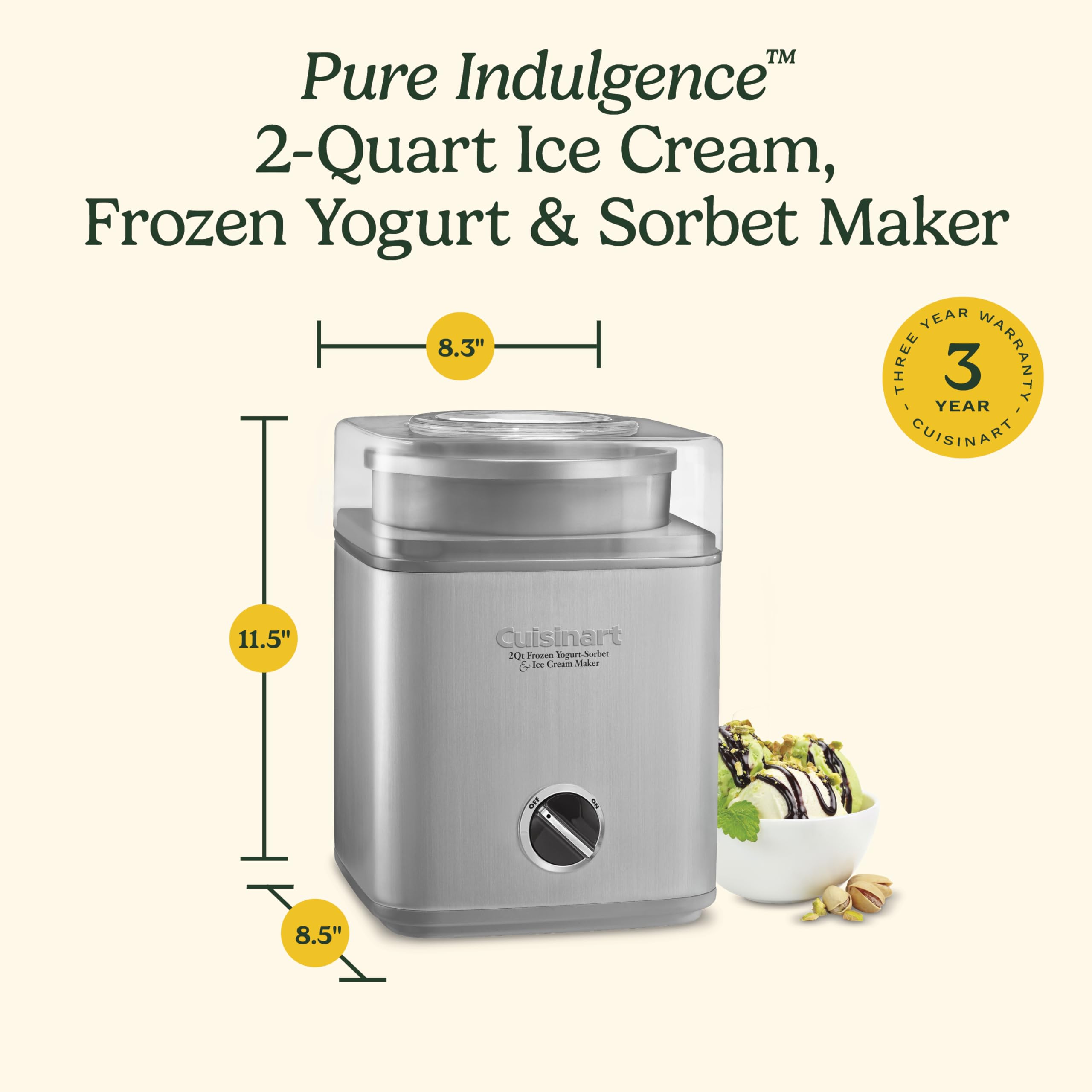 Cuisinart served at backyard table with bowls of ice cream, entertaining made easy