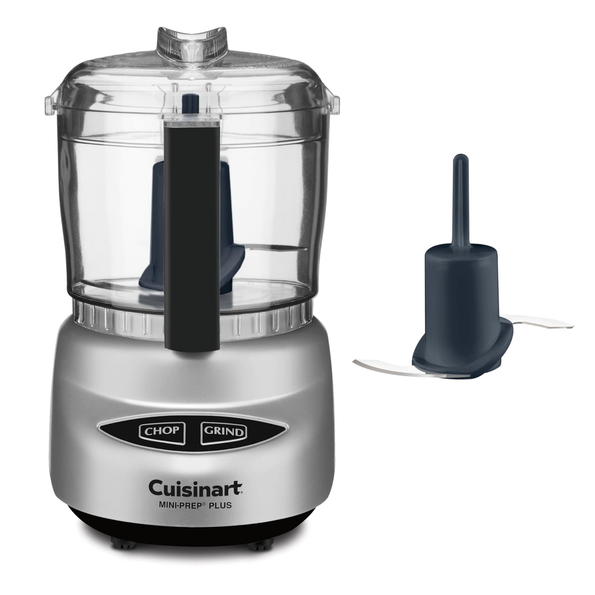 Cuisinart mini-prep front view showing compact 3-cup processor and controls for quick prep