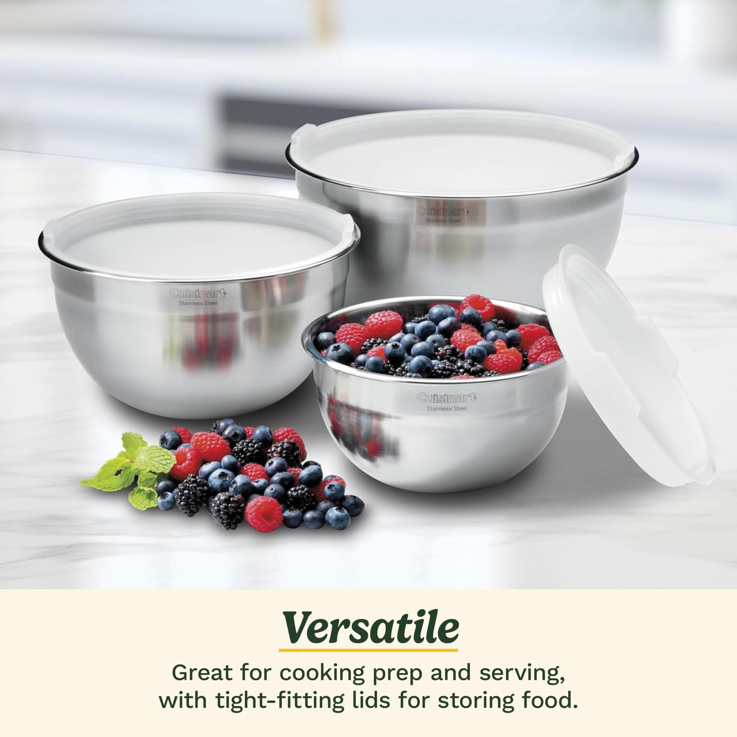 Cuisinart nested bowls demonstrating compact storage and space-saving benefit