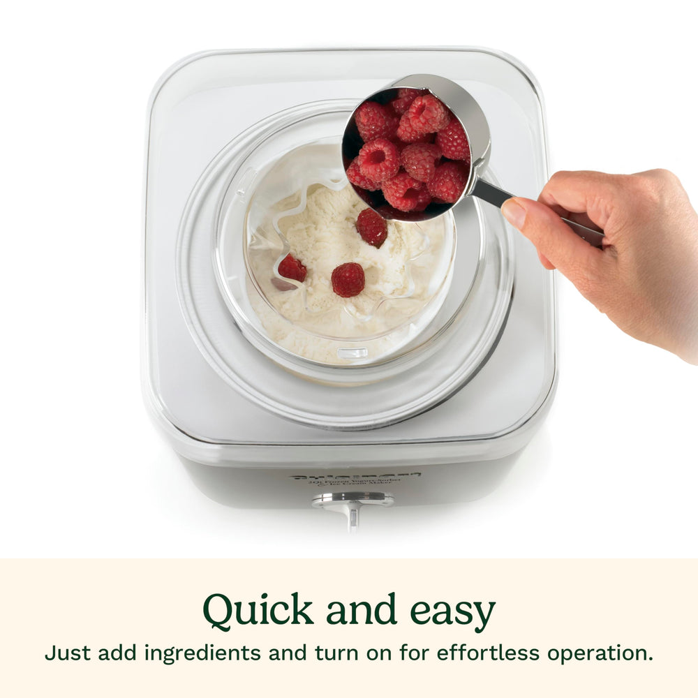 Cuisinart paddle with freshly churned ice cream, smooth creamy texture