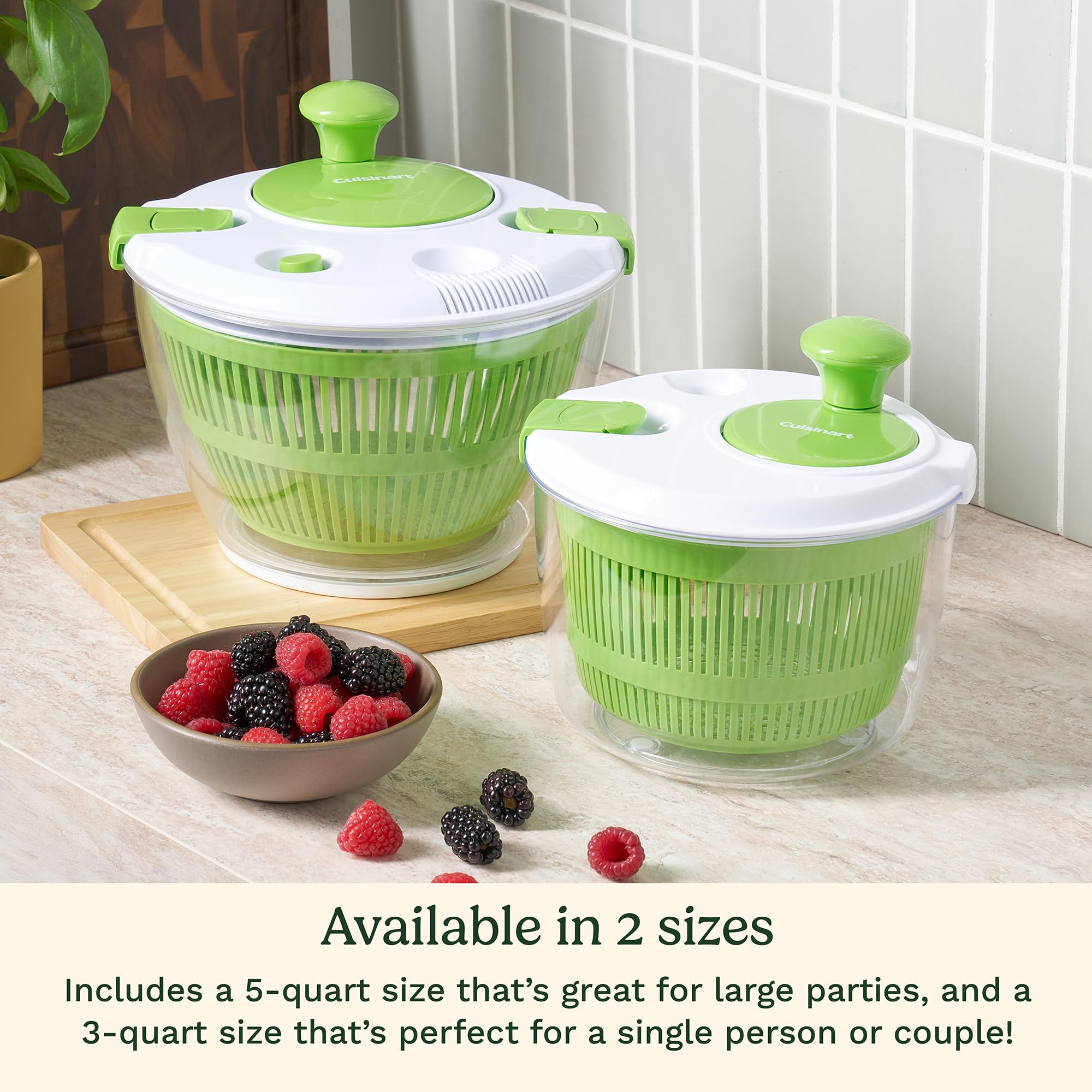 Cuisinart size comparison with fruit bowl to show 3‑quart capacity