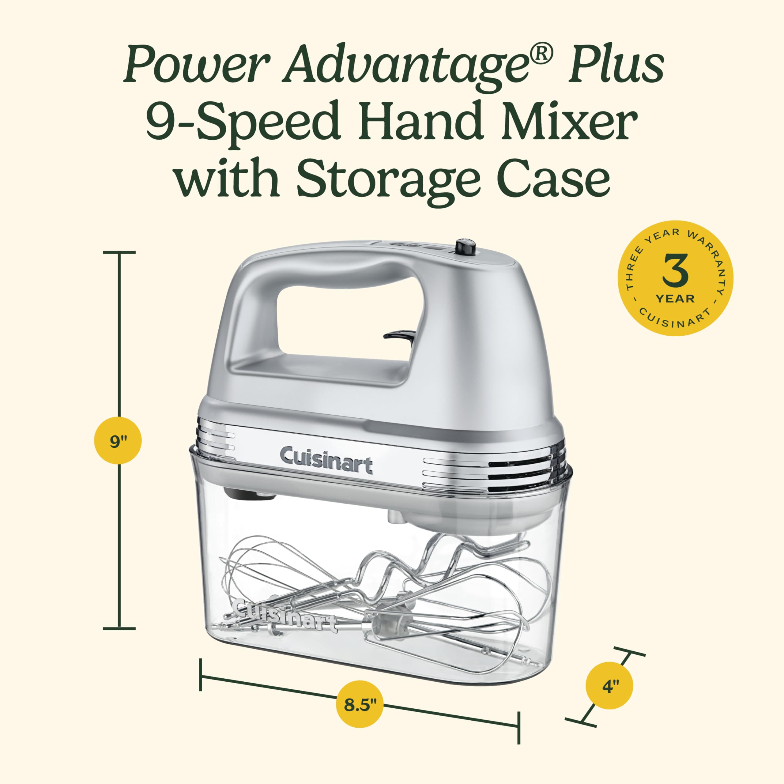 Cuisinart storage case and accessories arranged for neat organization benefit