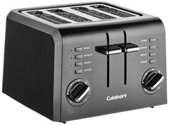 Cuisinart front view showing compact four-slice design and even toasting benefit