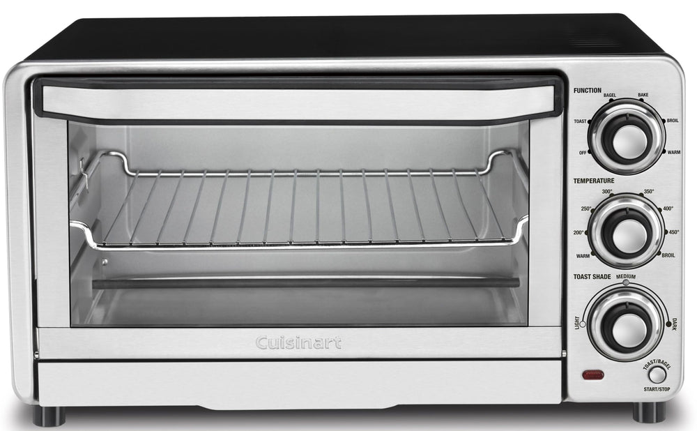 Cuisinart front view showing stainless steel design and space-saving footprint benefits