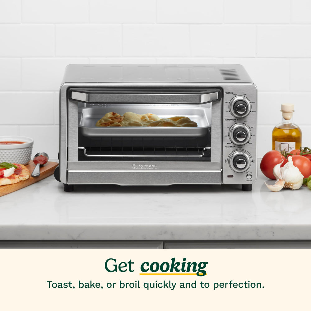 Cuisinart interior open with auto-slide rack illustrating easy removal and capacity