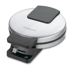 Cuisinart waffle maker front view stainless finish, durable countertop look