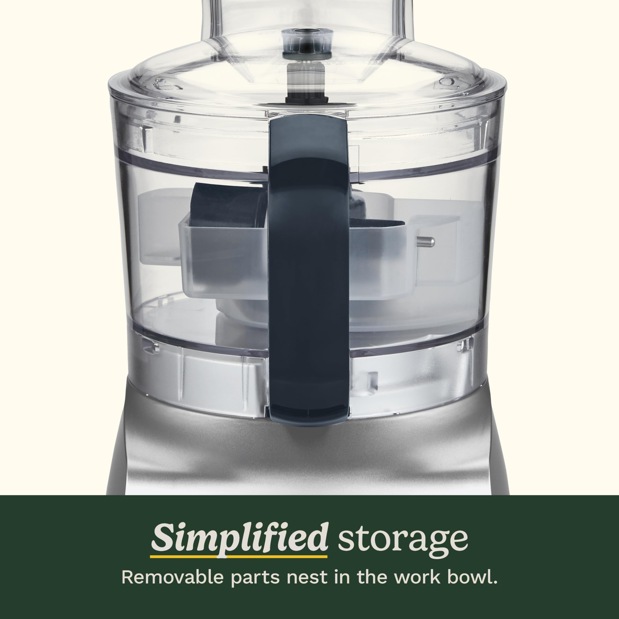 Cuisinart wide-mouth feed tube holding vegetables for faster processing