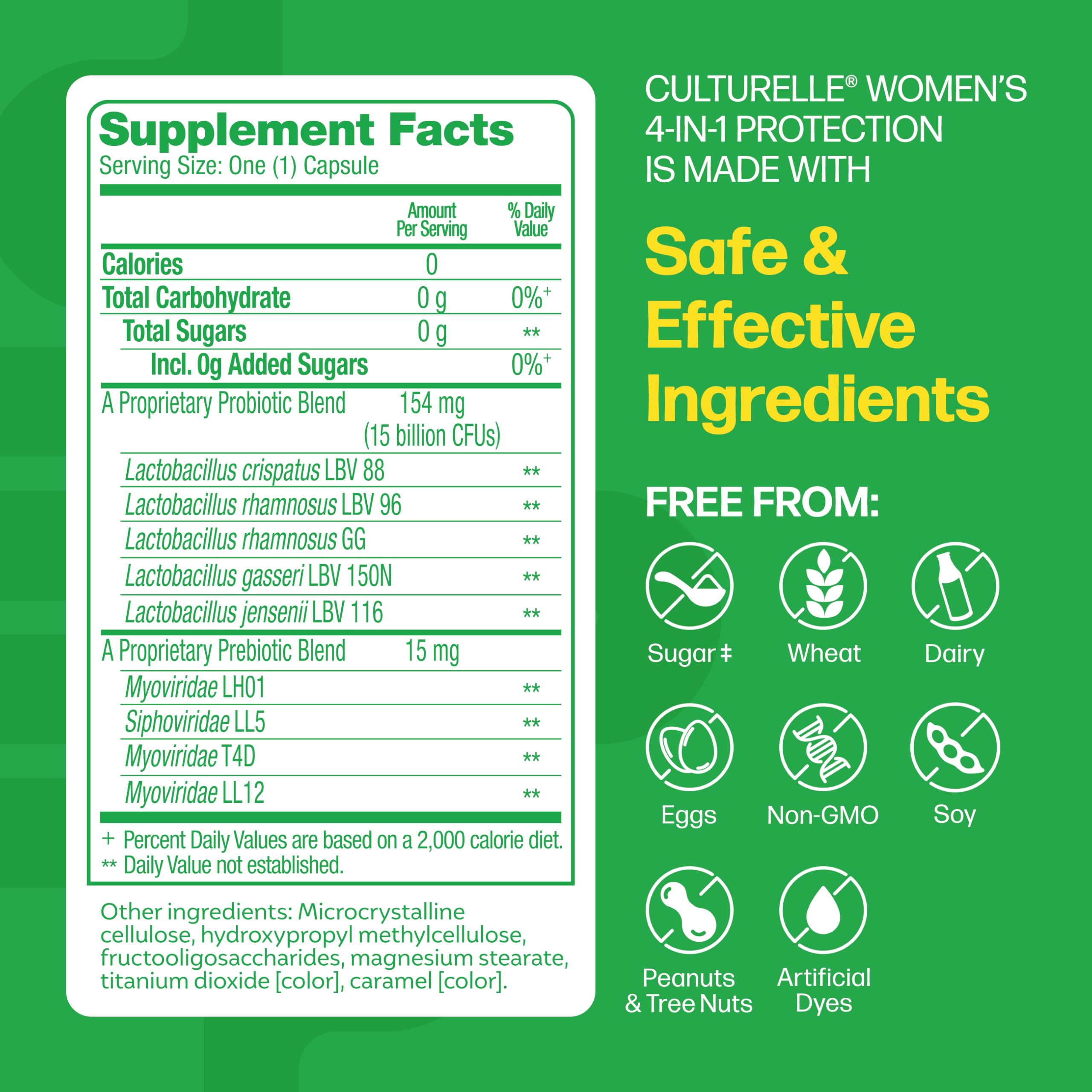 Culturelle capsule close-up highlighting texture and easy-to-swallow size for convenience