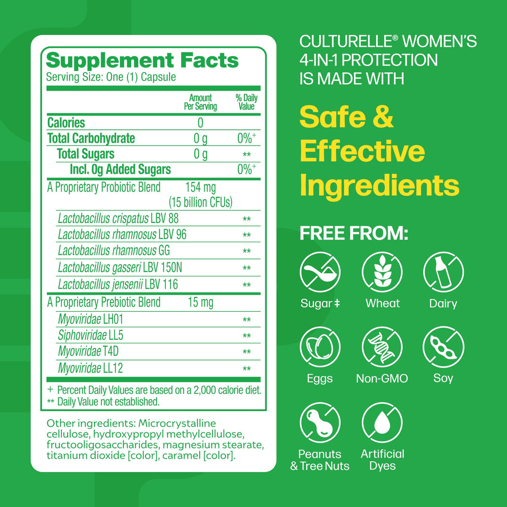Culturelle capsule close-up highlighting texture and easy-to-swallow size for convenience
