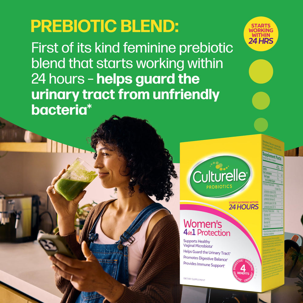Culturelle ingredient label close-up showing strains and prebiotics for informed choice