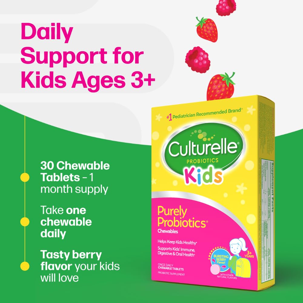 Culturelle chewable beside a coin demonstrating tablet size
