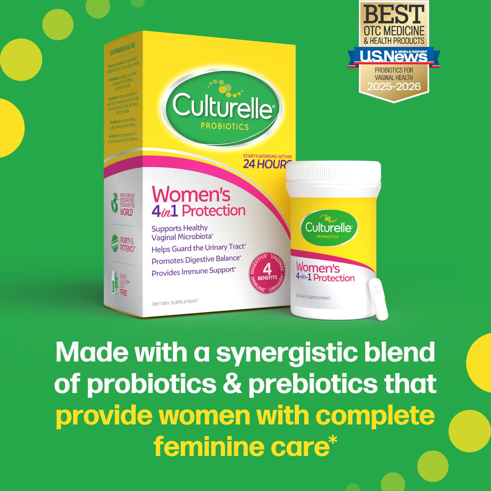 Culturelle single serving on hand conveying capsule size and simple daily use benefit