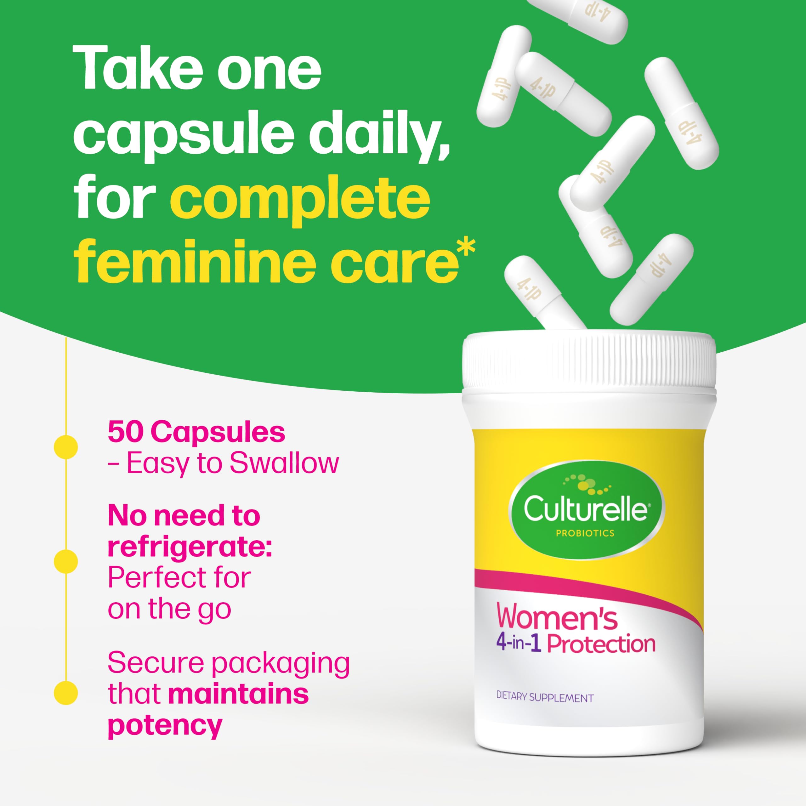 Culturelle capsule close-up showing texture and convenient single-dose benefit
